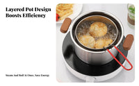 Food Grade Stainless Steel Deep Frying Pot Multipurpose Deep Fryer Pot with Basket All Stovetops Compatible Small Tempura Fryer with Basket Easy to Clean for Home Cooks