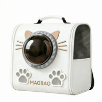 Cat Backpack Carrier Mesh Ventilation Clear Dome Pet Backpack Space Capsule Cat Carrier Structured Top Handle