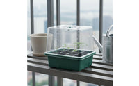 High Clarity Lid 12 Cell Seedling Tray Clear View Design 12 Cell Plant Germination Tray Watertight Base 3 Piece Starting Kit Reusable for Home Gardeners, Beginners, Windowsill Planting