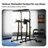 Exercise Tower Freestanding Calisthenics Station Power Tower with Weight Bench Workout Station Heavy-duty Steel Structure Ergonomic Adjustable Design Suitable for Strength Training Home Gym