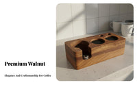 Space Saving Walnut Espresso Tamping Station Stylish Design Espresso Tamping Station Long-Lasting for Home Coffee Enthusiast S, Cafe