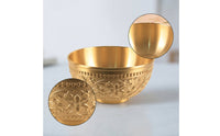 Embossed Copper Bowl Polished Decorative Bowl Elegant Vessel Stylish for Collectors, Home Display