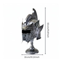 Pedestal Base Roman Soldier Helmet Engraved Centurion Helmet Model Tall Crest Decor Metal