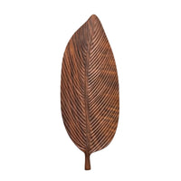 Natural Wood Grain Walnut Tray with Leaf Veins Carved Wooden Tea Tray Artisan-Crafted Decorative for Hosts, Tabletop Display