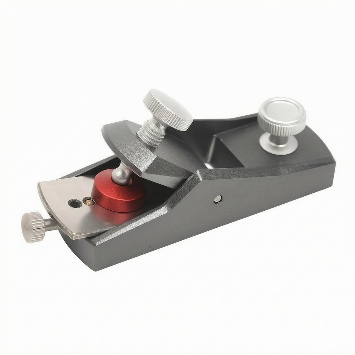 Compact Mini Hand Plane Gray Metal Finish Hand Plane Knurled Screws Mini Wood Planer Low-Height for Trimming, Smoothing