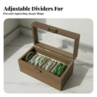 Clear View Lid Bangle Storage Box Dust-Proof Multi-Slot Bangle Holder Space-Saving Design for Retail Display