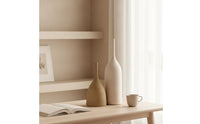 2 Pieces Brushed Vase with Slender Neck Matte Ceramic Vase Tall Flower Holder Minimalist for Home Decorators, Minimalists, Shelf, Living Room, Entryway, Bedroom
