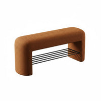 Modern Minimalist design Sherpa-Covered Shoe Bench Soft Padded Seat Home Storage 2-in-1 Design Household Furniture Sturdy for Families, Apartment Dwellers, Homeowners, Entryway, Living Room, Bedroom, Hallway
