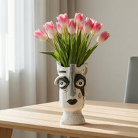 Human Face Vase Sculptural Face Vase Artistic for Art Lovers, Office Desk