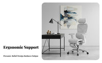Ergonomic Mesh Chair with Headrest Reclining Spinerest Rotate Seat Sturdy Duty Safety Certified for Remote Workers