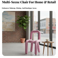 Bold Design Cylindrical Frame Chair Unique Shape Vanity Stool Designer Aesthetic Accent Seating Multi-Functional for Interior Designers, Adults, Homeowners, Makeup Room, Boutique, Home Office, Entryway