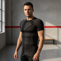 Padded Shirt with EVA Padding Snug Compression Shirt with Back Pads Apparel for Football Athletes, Athletes