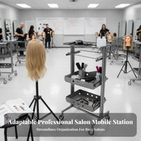Rolling Wheels Hairstylist Tool Utility Trolley Lightweight Frame Multi-Drawer Stylist Utility Trolley Long-Lasting Construction Beauty Trolley Multiple Drawers for Hairstylists, Hair Stylists, Barbers, Salons, Barbershop, Barber Shops Parlor