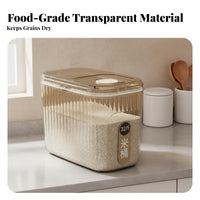 Rice Storage Container Food-Grade Material Rice Container Grain Dispenser with Measuring Measure Airtight Closure