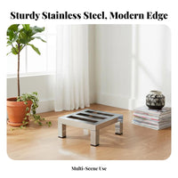 Stainless Steel Plant Stand Indoor and Outdoor Use Single Tier Flower Rack Heavy Duty Metal Plant Stand for Balcony, Patio