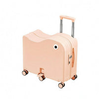 Foldable Cup Holder Hard Shell Ride on Suitcase PC Material Kids Ride on Luggage Combination Lock Children's Carry on Suitcase