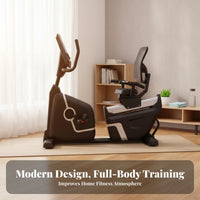 Adjustable Seat with Backrest Stationary Bike LCD Display Resistance Bike Low-Effect Workout Cardio Training Machine Heart Rate Monitor for Beginners, Gym, Home