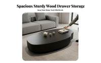 Bean Shaped Coffee Table Minimalist design Storage Coffee Table Italian Inspired Sturdy Construction for Families, Adults