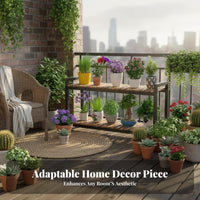 Tiered Design Multi-Tier Plant Stand Simple and Natural Aesthetic Flower Shelf Sturdy Frame Home Decoration Space Saving for Balcony, Living Room, Bedroom, Patio