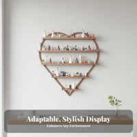 Space-Saving Heart-Shaped Nail Polish Holder Easy to Install Heart-Shaped Shelf Set Large Capacity Display Rack Sturdy Construction for Salon Owners, Beauty Enthusiasts, Dressing Room, Retail Shop, Bedroom, Home