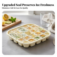 Portable Ice Storage Box Safe Frozen Cube Tray with Bin Space Saving Sealed Lid for Party Hosts, Parties