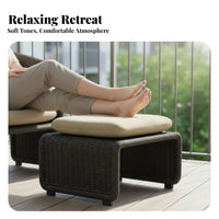 4 Pieces Hand-Woven Design 4-Piece Rope Weave Sofa Set Weather-Resistant Outdoor Furniture Plush paddings Lounge Seating Easy to Clean for Families, Adults, Homeowners, Balcony, Sunroom, Garden, rearyard