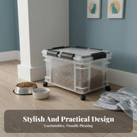Rolling Dry Food Bin Airtight Bulk Dry Goods Container hinged lid for Families