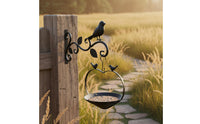Vintage Design Wrought Iron Bird Feeder Decorative Wall Mounted Bird Feeder Outdoor Use Garden Decor Rust Resistant for Patio, Backyard