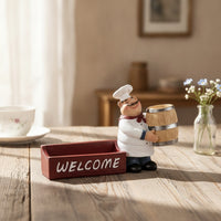 Chef Skewer Holder Tabletop Chef Figurine Funny for Cafe