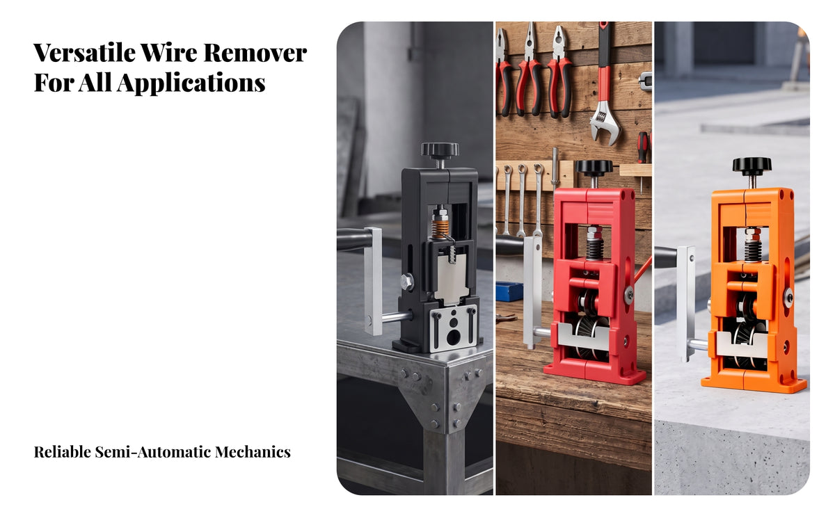 Manual Wire Jacketing Removal Machine | Adjustable Top Knob, Stable Tabletop Base, Wire insulation remover with Hand Crank, for Recycling