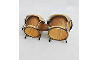 Natural Skin Bongo Set with Wooden Bridge Tunable Bongo Drum Set Beginner-Friendly Bongos Long-Lasting for Classroom