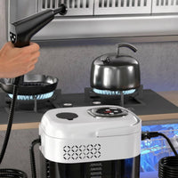 Transparent Water Reservoir Handheld Steam Cleaner Multiple Attachments Portable Steam Cleaner Coiled Hose