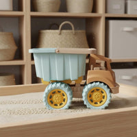 Portable Beach Toy Set Sturdy Materials Beach Container and Shovel Set Large Wheels Kids Sand Toy Collection Mesh Bag Included for Toddlers
