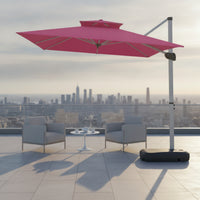Cantilever Umbrella with Weighted Base Square Parasol Cantilever Con Base Lastra Heavy-Duty for Garden, Backyard, Poolside