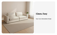 French design 3-Seater Straight Sofa Down Feather Filling Couch Removable and cleanable Cover Household Furniture Plush Comfort for Small Apartment Dwellers, Families, Homeowners, Living Room, Lounge Area