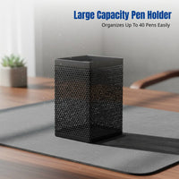 Metal Mesh Pen Holder, Round Desk Organizer, Multifunctional Storage Box for Students and Office