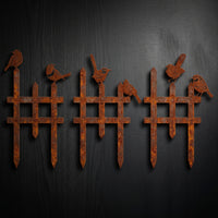 3 Pieces Garden Fence with Birds Outdoor Decorative Garden Border Sturdy Landscape Fence with Bird Decoration for Homeowners, Flower Beds