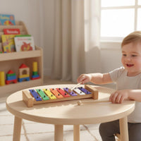 8 Note Glockenspiel Percussion Instrument Colorful Metal Key Glockenspiel Color Coded Keys Hand Knock Piano for Children, Young Children, Kindergarten