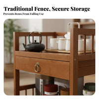 Effortless Mobility Tiered Rolling Stand Space-Saving three-tier Rolling Organizer with flat top surface Lockable Casters Mobile Furniture sturdy Construction for Game aficionados, Apartment Dwellers, Kitchen