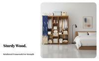 Large Capacity Portable Fabric Wardrobe dirtproof Cover Fabric Wardrobe with Frame Multitier Shelving Bedroom Furniture Easy Assembly for Families, Students, Homeowners, Guest Room, Rental Apartment