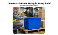 With casters Large Wheeled Plastic container Thickened Design Wheeled Storage Tote sturdyDuty Turnover Box Stackable for Warehouse personnel, Logistics Personnel, Workshop, Moving, Garage, Basement