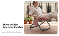 Reclining Function Foldable Recliner Sofa-Like Comfort Lounge Chair Sturdy Frame Portable Furniture Erand Gonomic for Office Workers, Homeowners, Balcony, Outdoor, Backyard, Poolside