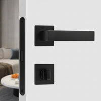 Split-Handle Lock with Quiet Latch Minimalist Door Lock Non-Handed Hardware for Bedroom Doors