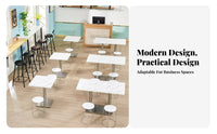 Thickened Tabletop Quick-Service Restaurant Table Easy to Clean Commercial Dining Set Heavy-Duty Stainless Steel Pedestal Table Low Maintenance for Business Owners, Restaurants, Snack Counters, Cafes