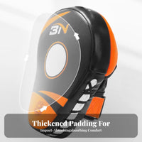 Adjustable Wrist Strap Curved Focus Pad Shock Absorbing Curved Boxing Pad Thickened Padding Punching Target Long-Lasting Stitching for Adults, Children, Kids