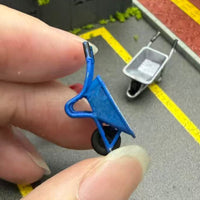Miniature Wheelbarrows Resin Wheelbarrows Model with Single Wheel Tiny Ornament for Collectors, Dioramas