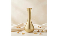 Lustrous Finish Antique Brass Vase Narrow Mouth Slender Neck Vase Decorative Table Decor Tabletop