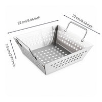 Stainless Steel Food Square Container Food Presentation Basket Open Design Serving Tray for Home Kitchens