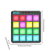 Wireless Drum Pad Controller Rechargeable MIDI Controller with 16 Pads Compact MIDI Drum Pad Plug and Play for Beatmakers, Home Studio, Desk