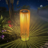 Solar Garden Lantern Weather Resistant Wicker Solar Light for Patio